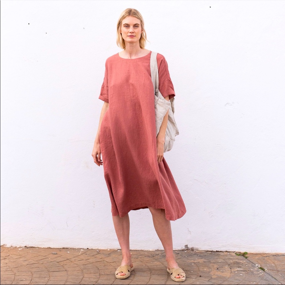 notPERFECTLINEN Rennes-2 dress O/S Swedish blue. EUC.